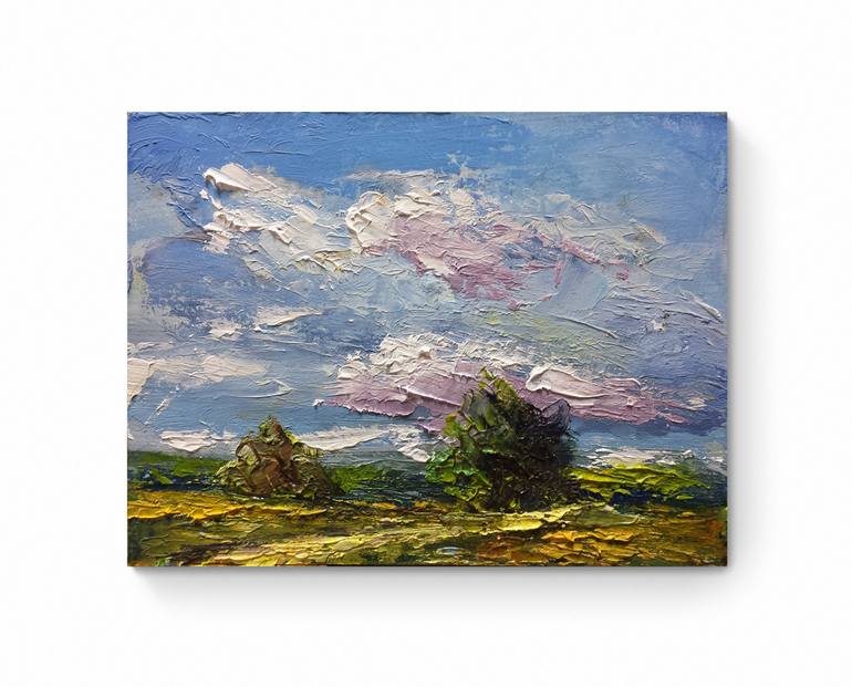 Original Abstract Landscape Painting by David Kabulashvili