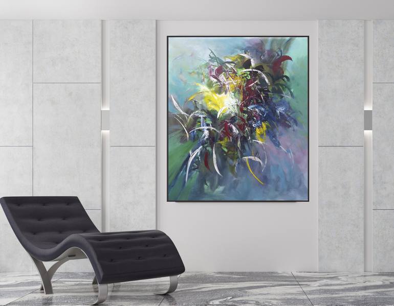 Original Fine Art Abstract Painting by David Kabulashvili