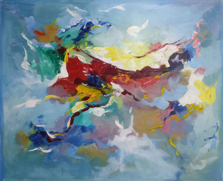 Original Abstract Expressionism Abstract Painting by David Kabulashvili