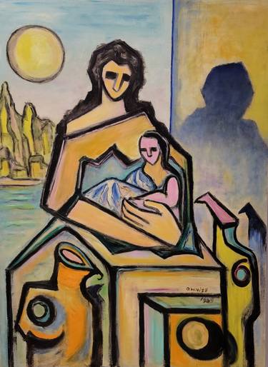Mother And Child In Landscape thumb