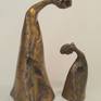 One of my first bronzes that I held in my private collection as it was too emotional and too personal  to part with.
Years passed , understanding  emerged, but the sculpture is still powerful  for  me and perhaps for you.
Both women are pregnant, both full of hope, but somehow ashamed. Wrong timing, wrong places , lost communications?
Loving each other, but  not admitting their feelings. Frightened, but with the hope of of new lives.  Forgiving.
Grateful.