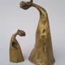 One of my first bronzes that I held in my private collection as it was too emotional and too personal  to part with.
Years passed , understanding  emerged, but the sculpture is still powerful  for  me and perhaps for you.
Both women are pregnant, both full of hope, but somehow ashamed. Wrong timing, wrong places , lost communications?
Loving each other, but  not admitting their feelings. Frightened, but with the hope of of new lives.  Forgiving.
Grateful.