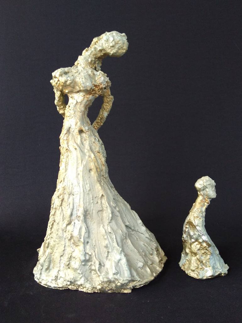 Original Abstract Expressionism Family Sculpture by Ania Modzelewski