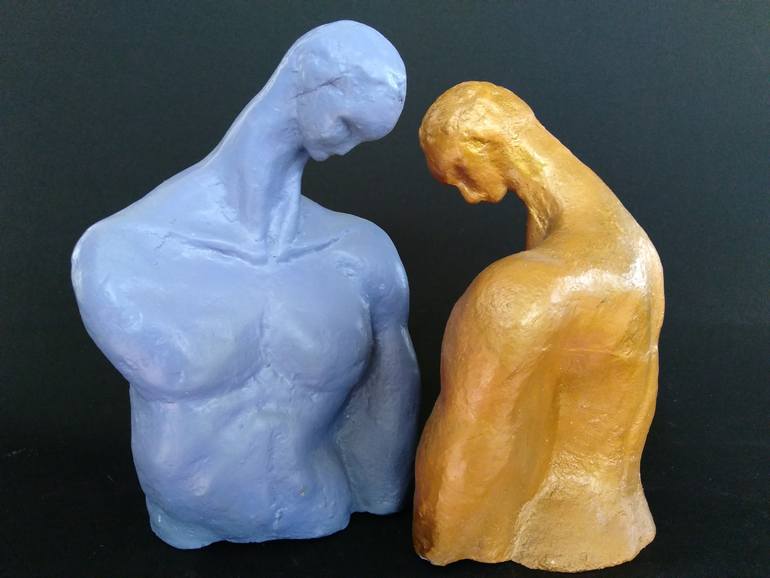 Original Abstract Expressionism Men Sculpture by Ania Modzelewski