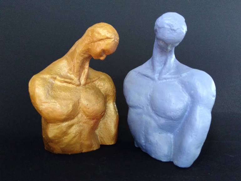 Original Abstract Expressionism Men Sculpture by Ania Modzelewski