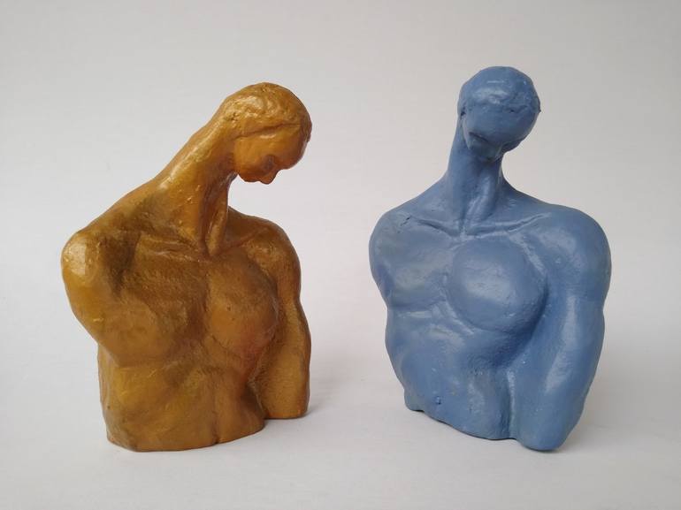 Original Abstract Expressionism Men Sculpture by Ania Modzelewski