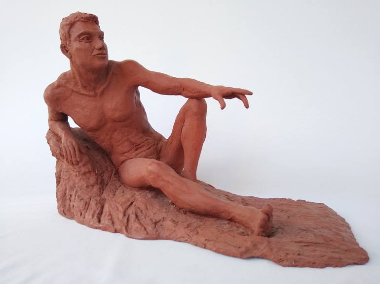 Original Figurative Men Sculpture by Ania Modzelewski