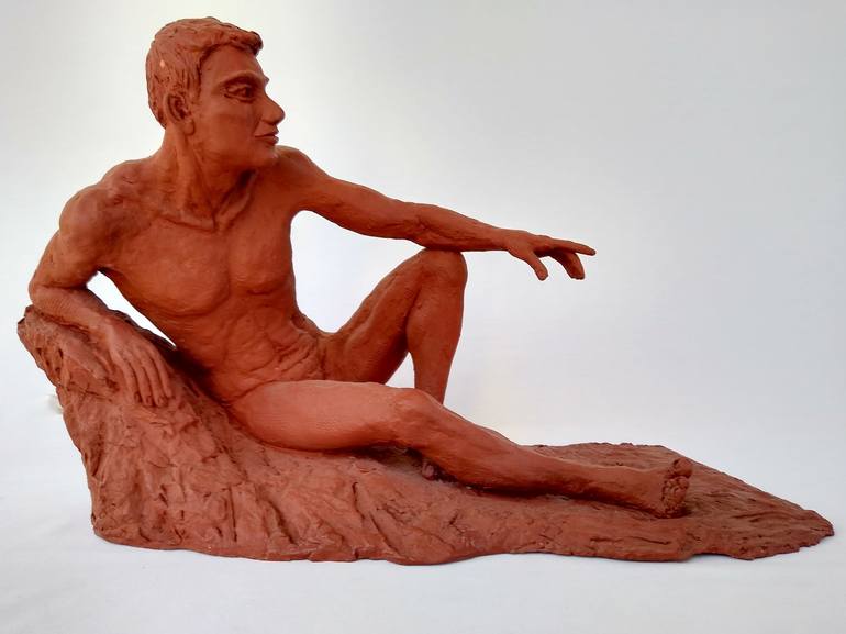 Original Figurative Men Sculpture by Ania Modzelewski