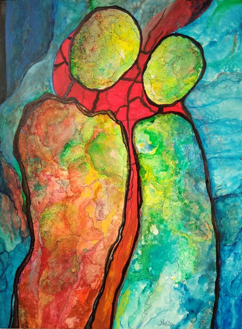 Original Abstract Expressionism Abstract Painting by Ania Modzelewski