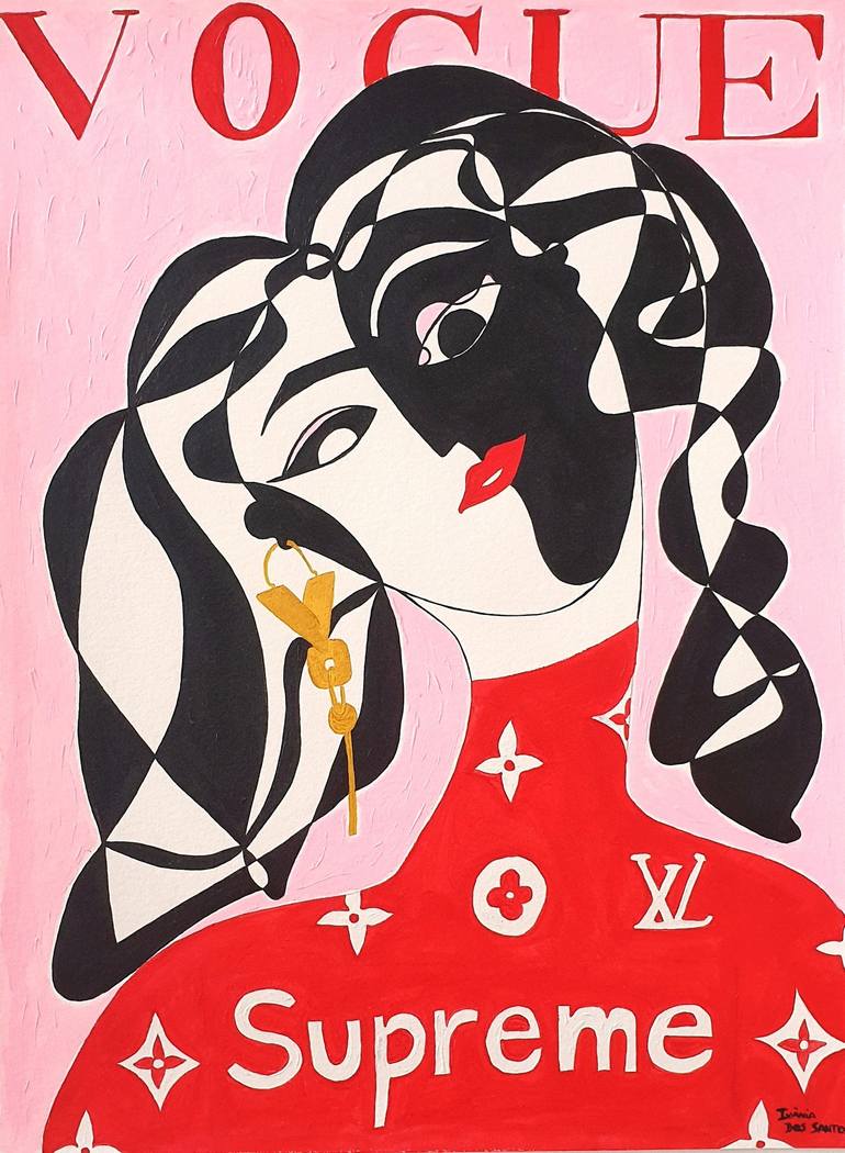 VOGUE COVERS No.2 SUPREME x LOUIS VUITTON Painting by Ivânia Dos