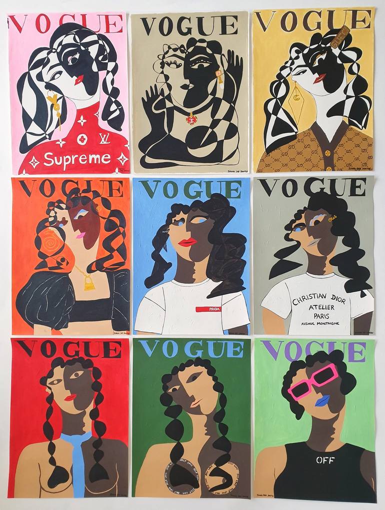 VOGUE COVERS No.2 SUPREME x LOUIS VUITTON Painting by Ivânia Dos Santos