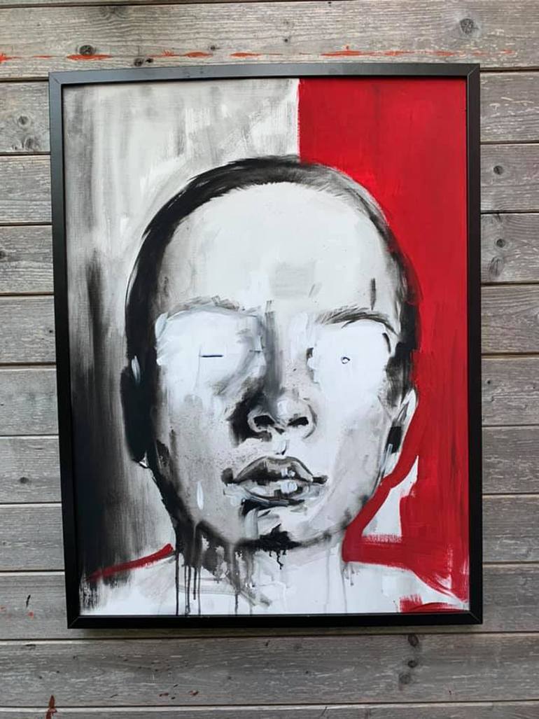 Original Modernism People Painting by Hermione Stavros