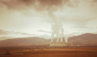 Smoke from the stacks of the old factory - Limited Edition of 1 thumb