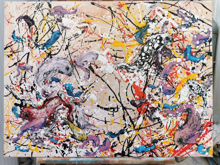 Original Abstract Expressionism Abstract Painting by Luís Bastos