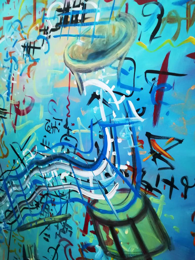 Original Art Deco Music Painting by Luís Bastos