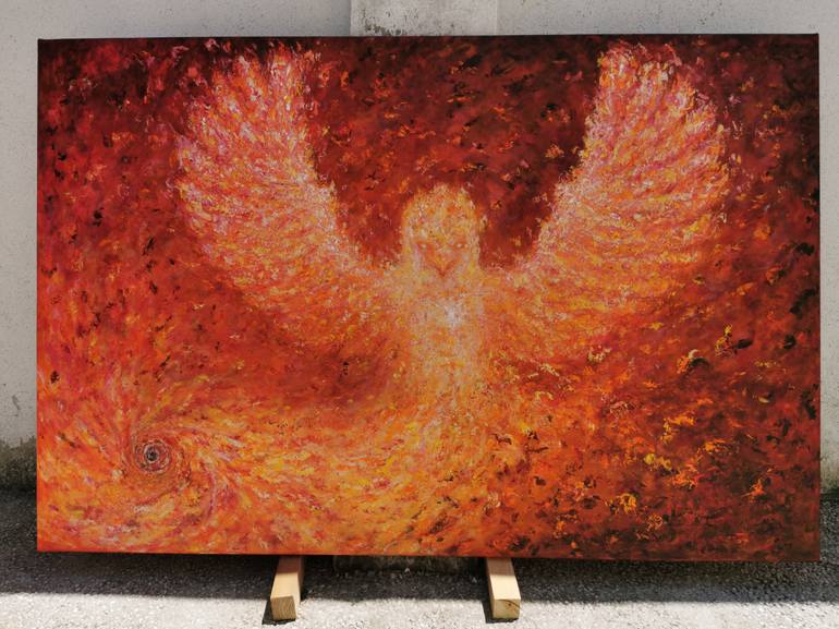 Original Folk Abstract Painting by Luís Bastos