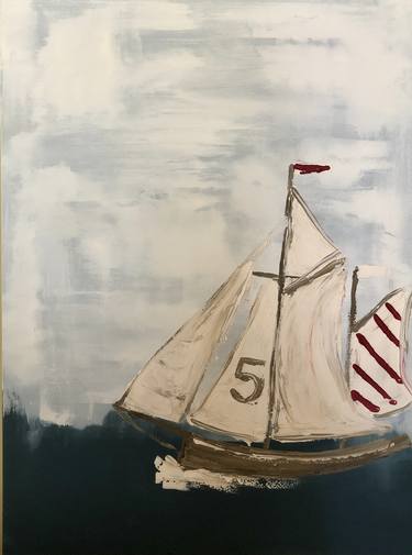 Print of Abstract Boat Paintings by Justine Slough