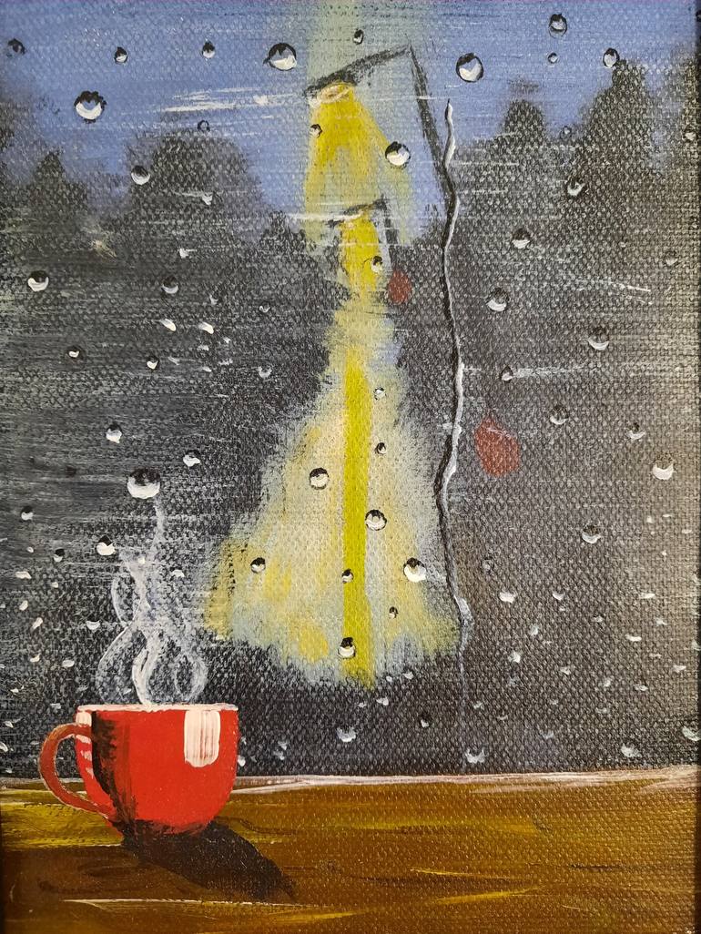A Cup Of Coffee In The Rain Painting By Svetlana Chernova Saatchi Art