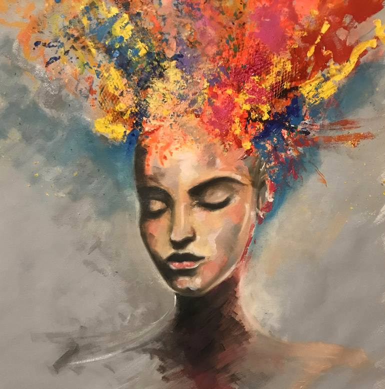 brain-women 2020-1 Painting by Angelo Toto | Saatchi Art