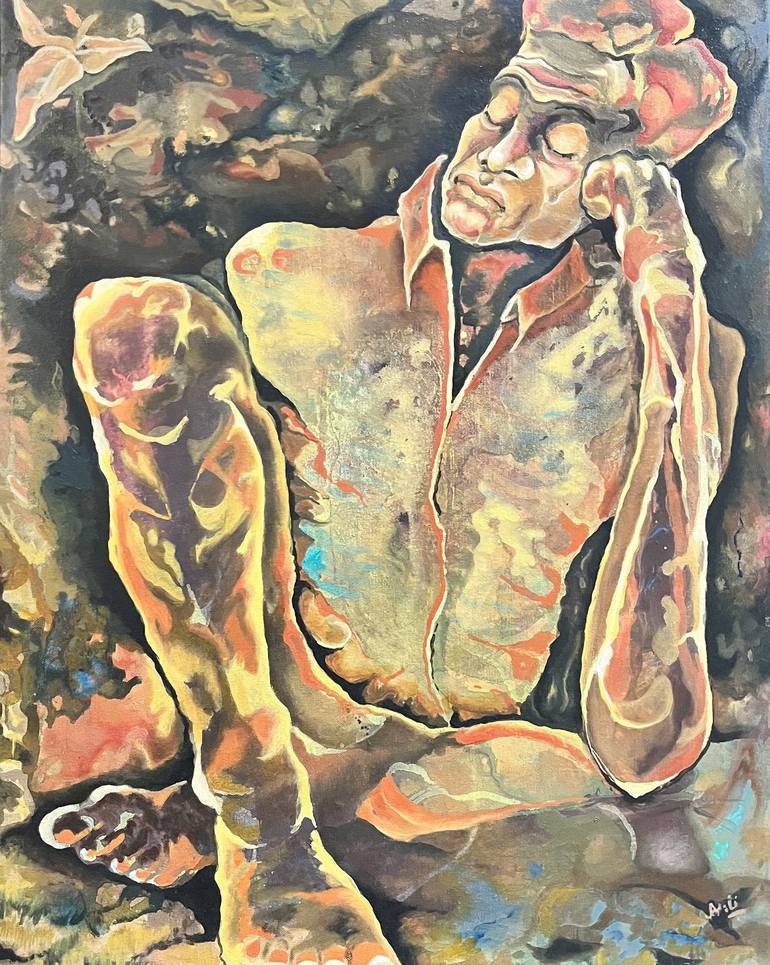 Original Abstract Expressionism Men Painting by Arti Shashi