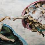 Michelangelo - the creation of Adam (reproduction) by Nikolay Khorev