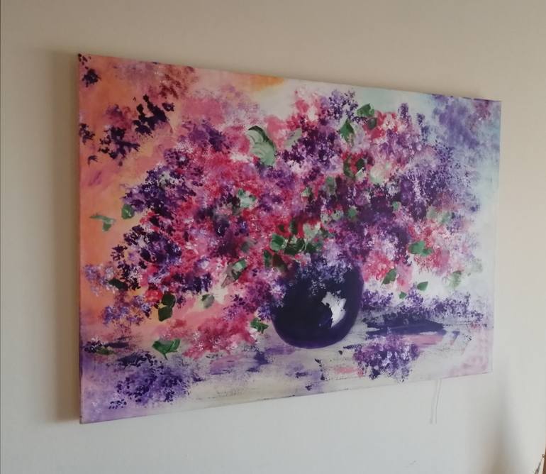 Original Abstract Expressionism Floral Painting by Anna Andura