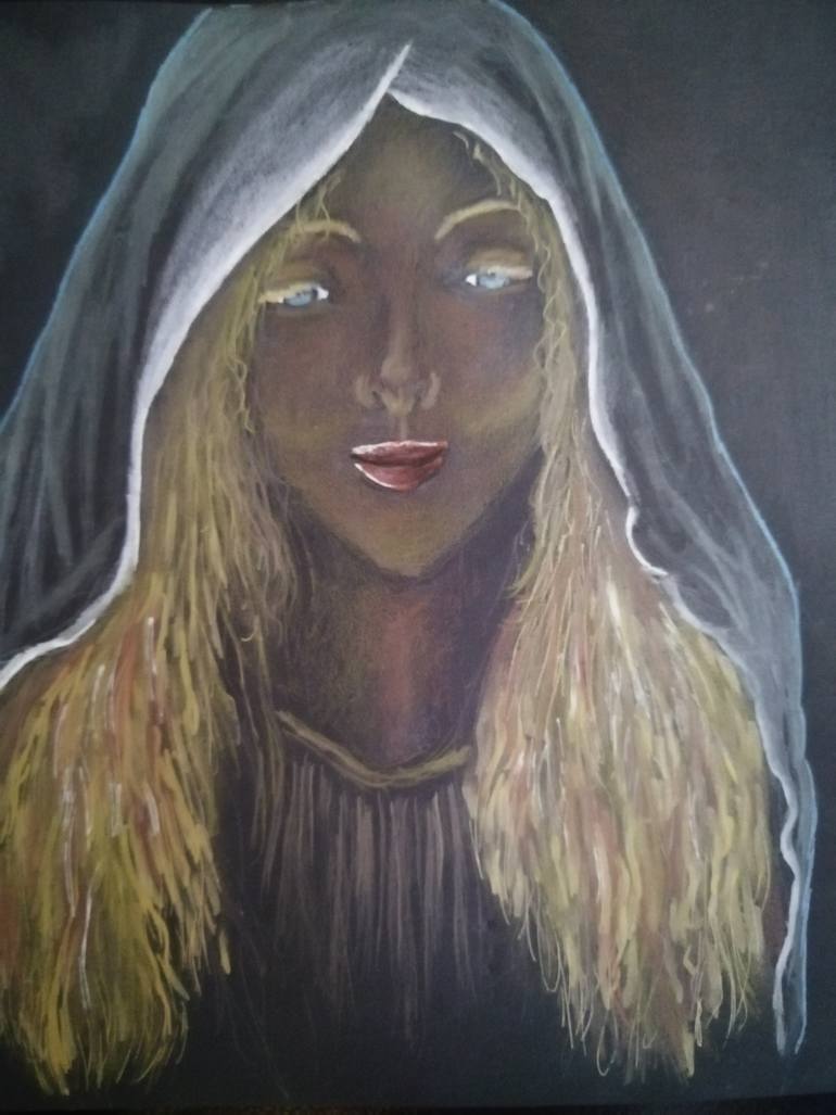 Original Abstract Expressionism Religion Drawing by Anna Andura