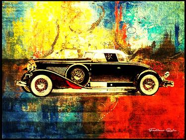 Original Art Deco Car Mixed Media by Fabiano Reis