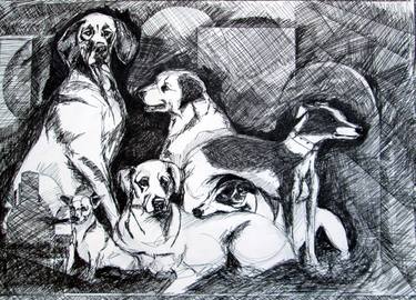 Original Dogs Drawings by Victoria Glover