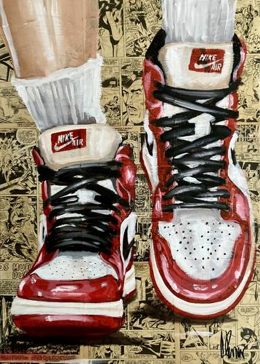 Nike Air More Uptempo Implosion Painting by Sidney Perrier