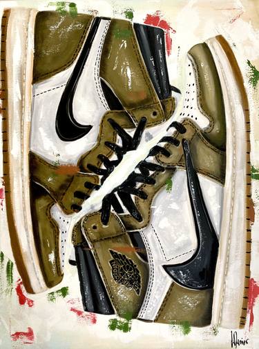 Nike Air Jordan 1 Off White UNC Painting by Sidney Perrier