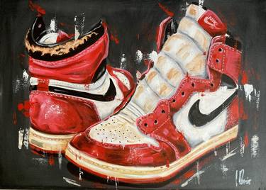 Nike Air More Uptempo Implosion Painting by Sidney Perrier