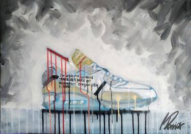 Nike Air More Uptempo Implosion Painting by Sidney Perrier