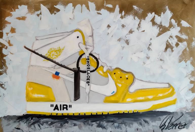 Nike x Off White. Canary Yellow. Painting by Sidney Perrier | Saatchi