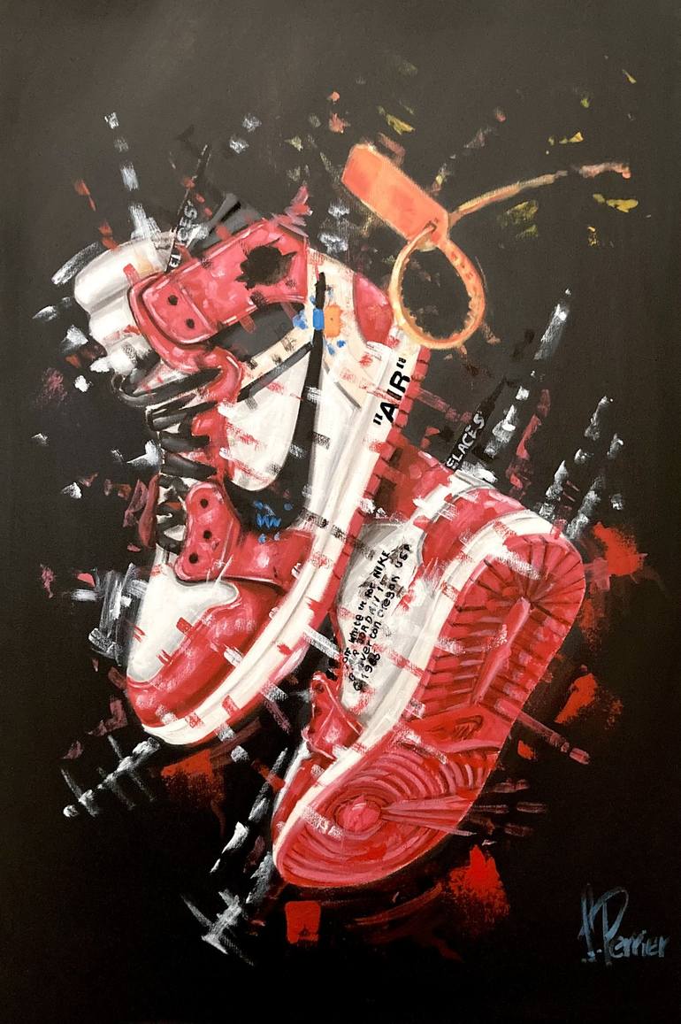 Nike Air Jordan I Off White Chicago Painting by Sidney Perrier Saatchi Art