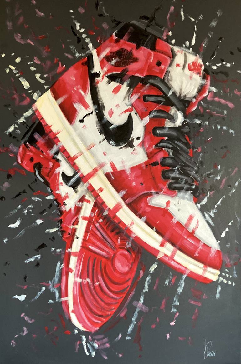 Nike Air More Uptempo Implosion Painting by Sidney Perrier