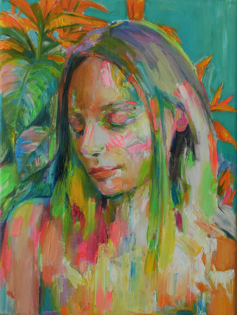 Original Abstract Portrait Paintings by Georgia Theologou