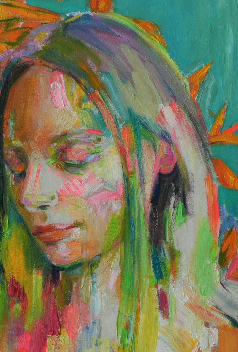 Original Abstract Portrait Painting by Georgia Theologou