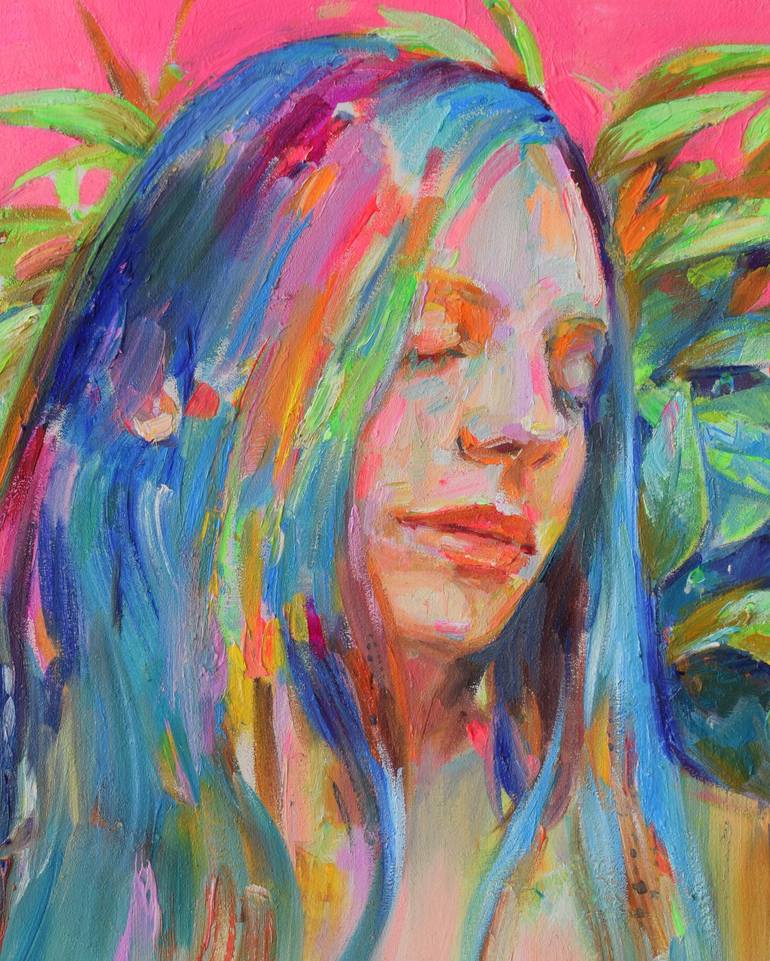 Original Abstract Portrait Painting by Georgia Theologou