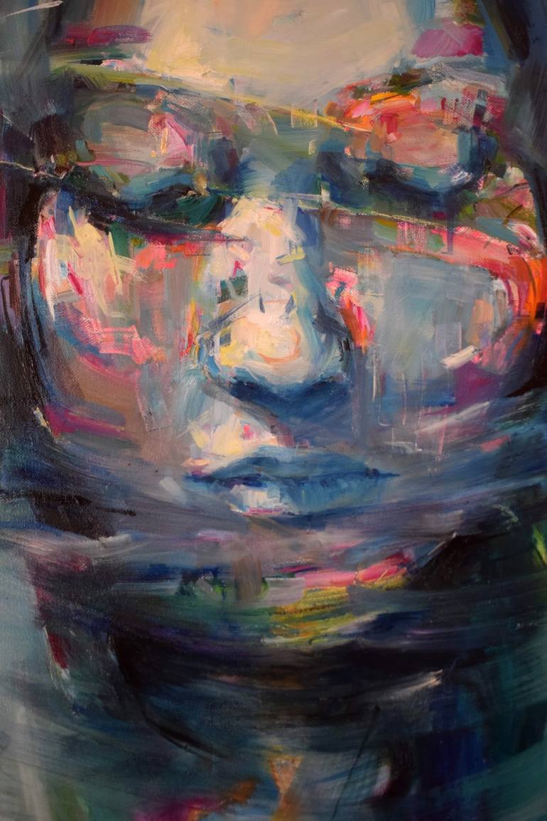 Original Expressionism Portrait Painting by Georgia Theologou