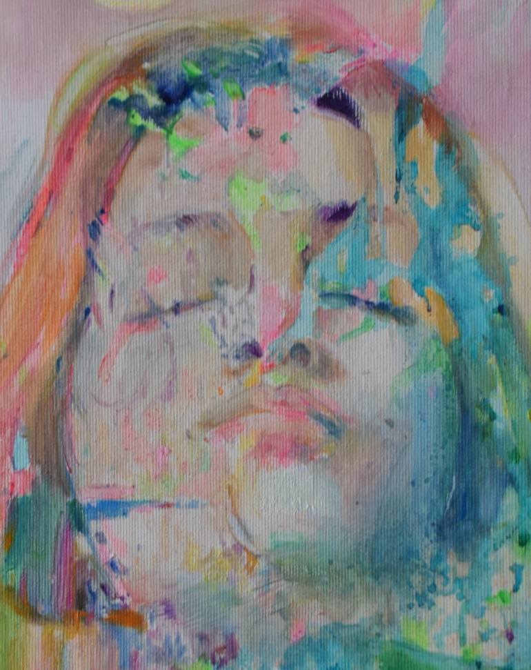 Original Abstract Portrait Painting by Georgia Theologou