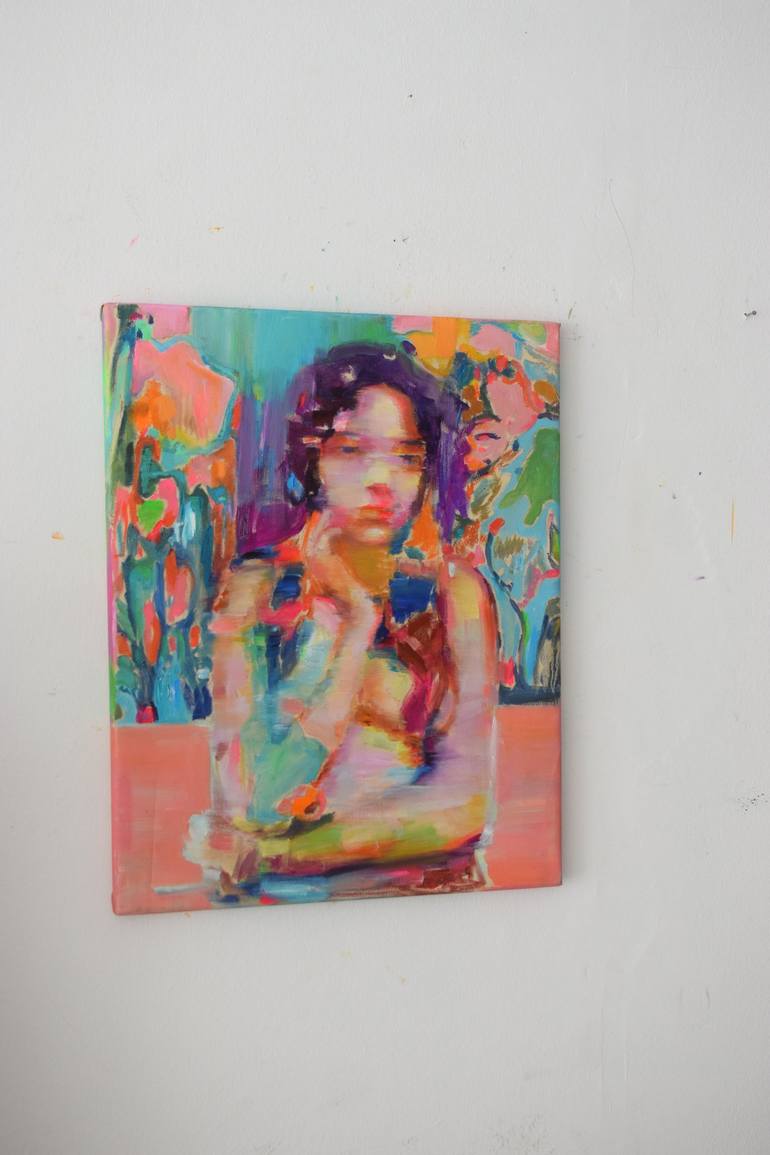 Original Abstract Portrait Painting by Georgia Theologou