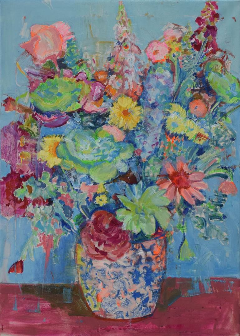 Flowers 013 Painting by Georgia Theologou | Saatchi Art