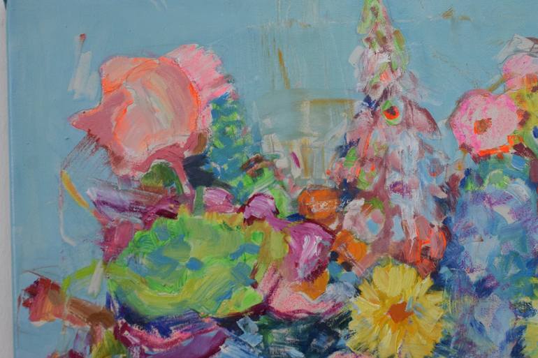 Original Impressionism Floral Painting by Georgia Theologou