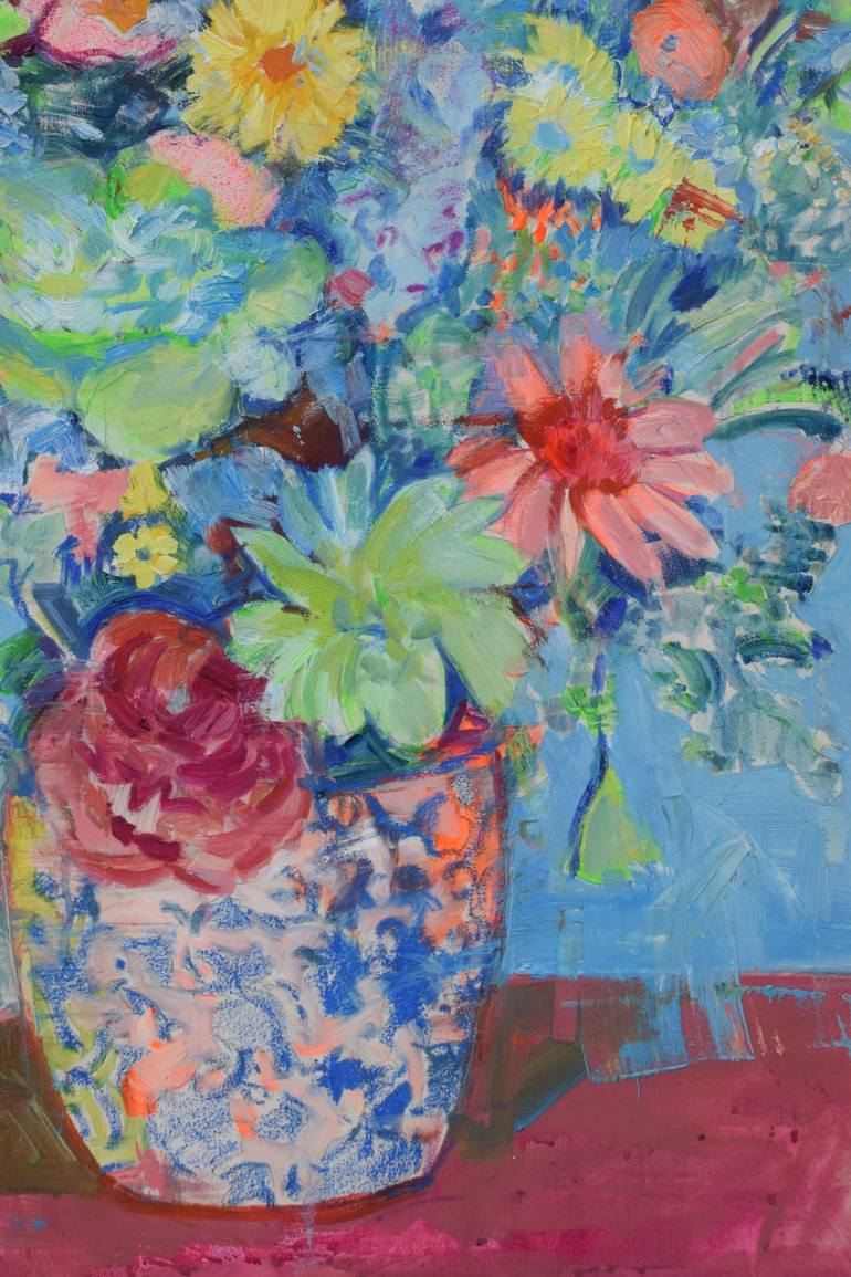 Original Impressionism Floral Painting by Georgia Theologou