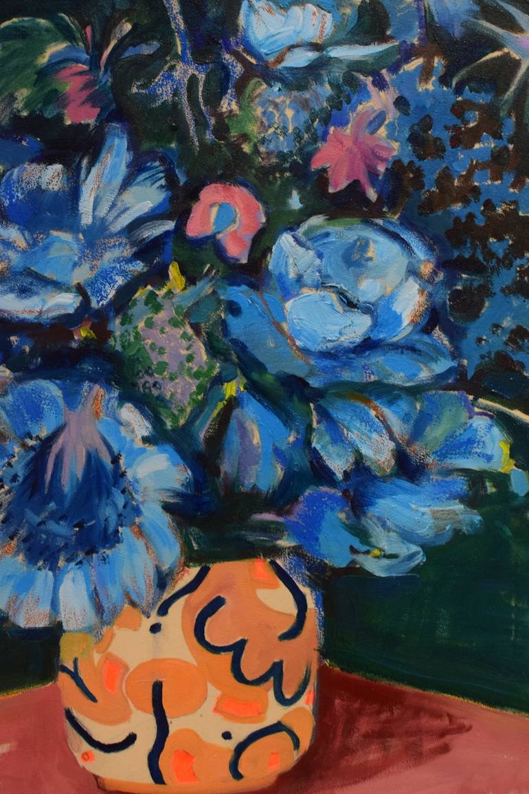 Original Expressionism Floral Painting by Georgia Theologou