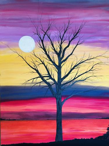 SUNSET WITH WINTER TREE thumb
