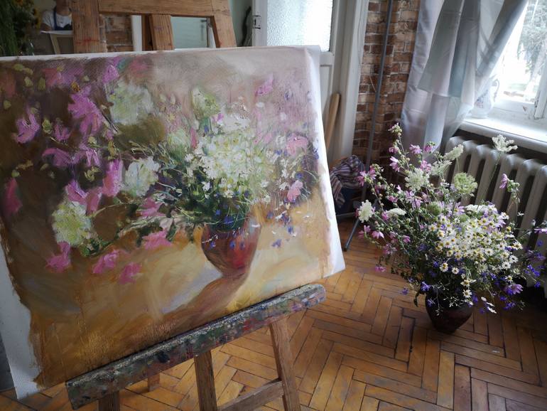 Original Expressionism Floral Painting by Olga Samar