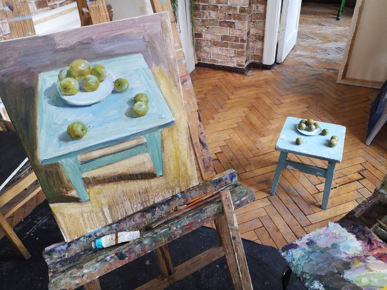 Original Expressionism Still Life Painting by Olga Samar