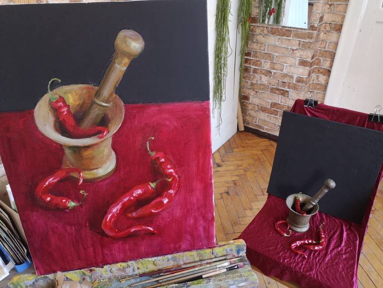 Original Figurative Food & Drink Painting by Olga Samar